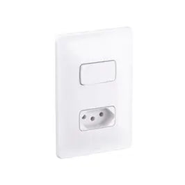 Interruptor Paralelo com Tomada 2P T 10A Branco Zeffi 680114 GL