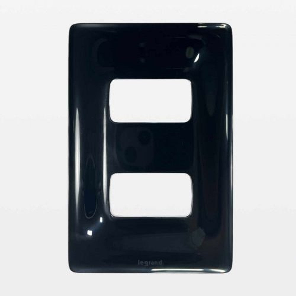 Placa 2x4 2 Postos Separados Zeffia Preto 680182PT GL