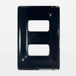 Placa 2x4 2 Postos Separados Zeffia Preto 680182PT GL