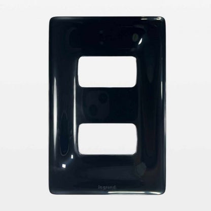Placa 2x4 2 Postos Separados Zeffia Preto 680182PT GL