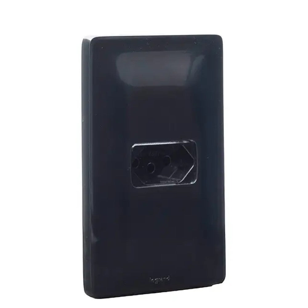 Tomada 2P T 10A com Placa Preto 680110PT Zeffia Legrand