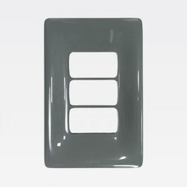 Placa 2x4 3 Postos Separada Cinza 680183CZ Zeffia Legrand