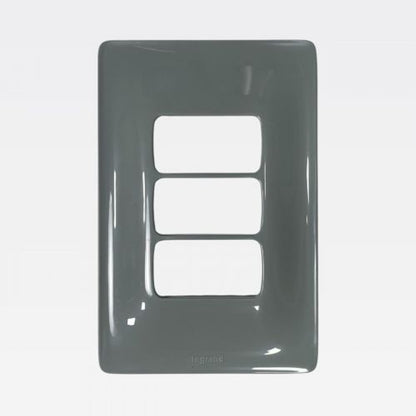 Placa 2x4 3 Postos Separada Cinza 680183CZ Zeffia Legrand