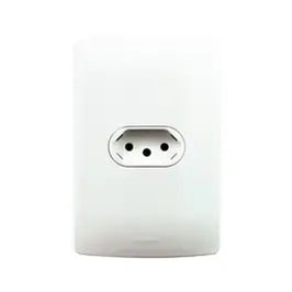 Tomada 2 Polos e Terra 10A com Placa Branca PVC3160BC Viva Legrand