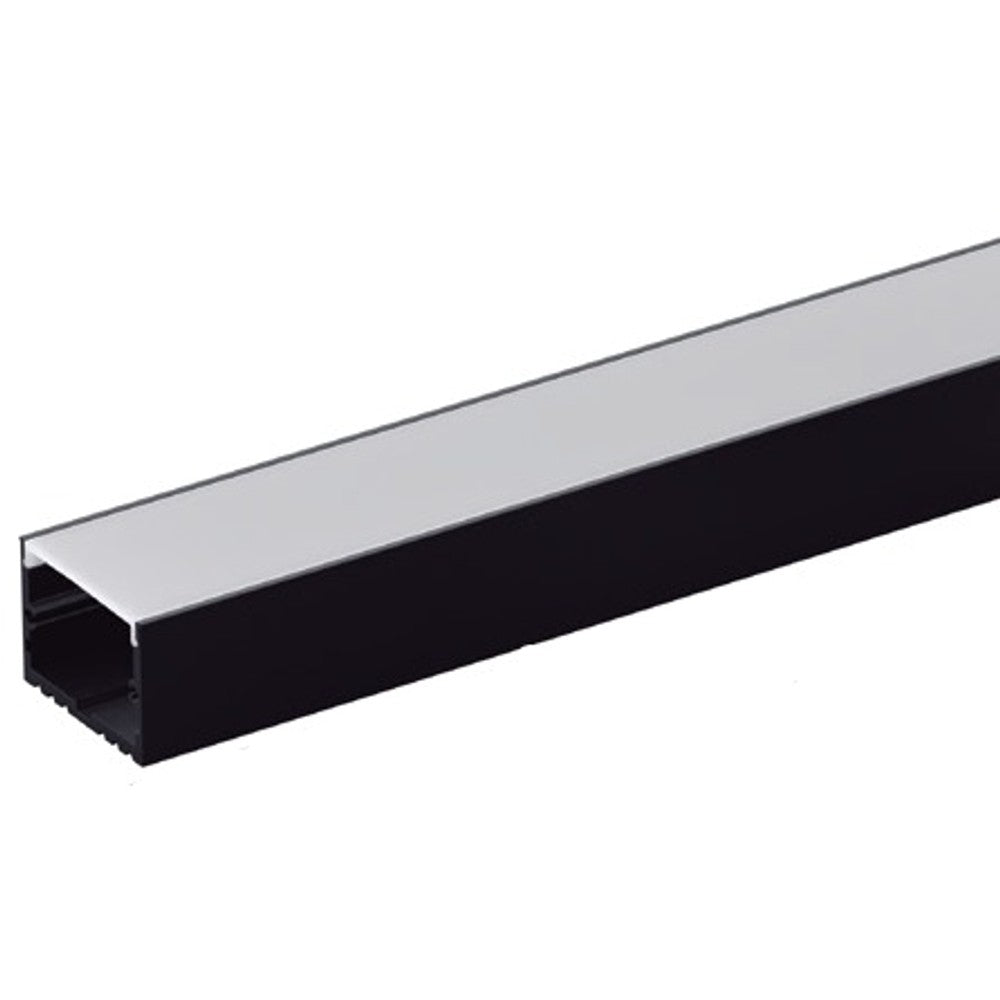Perfil Luminatti Sobrepor 30mm 3m Preto/Branco LM1314