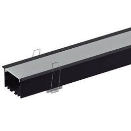 Perfil de Embutir LM1296 2 metros 30mm Preto / Branco LUMINATTI 