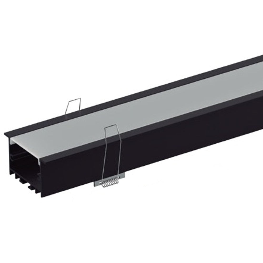 Perfil de Embutir LM1296 2 metros 30mm Preto / Branco LUMINATTI 