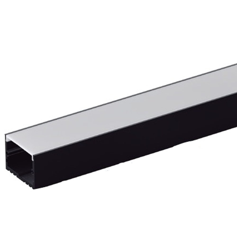 Perfil Sobrepor 1 Metro 30mm Preto/Branco LM1274 Luminatti 