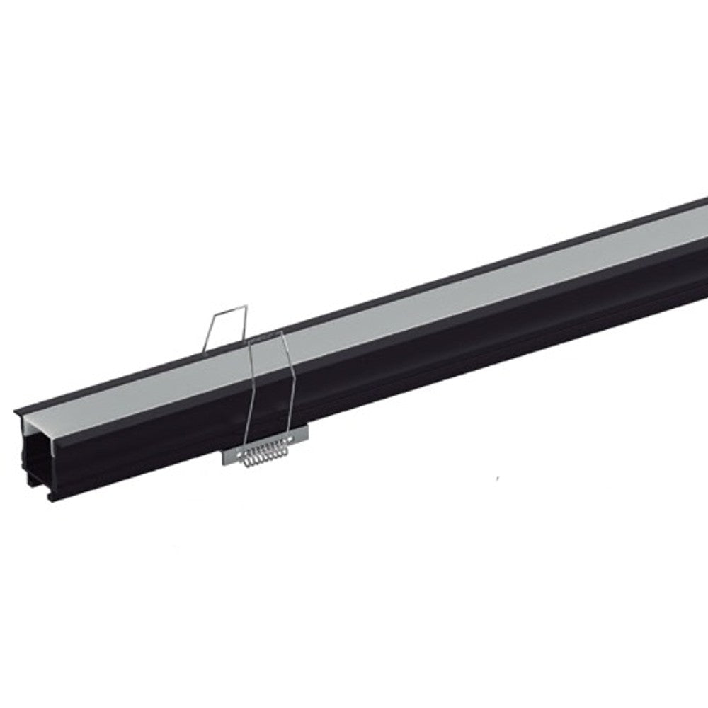 Perfil Embutir LM1288 2m 12mm Preto Luminatti 