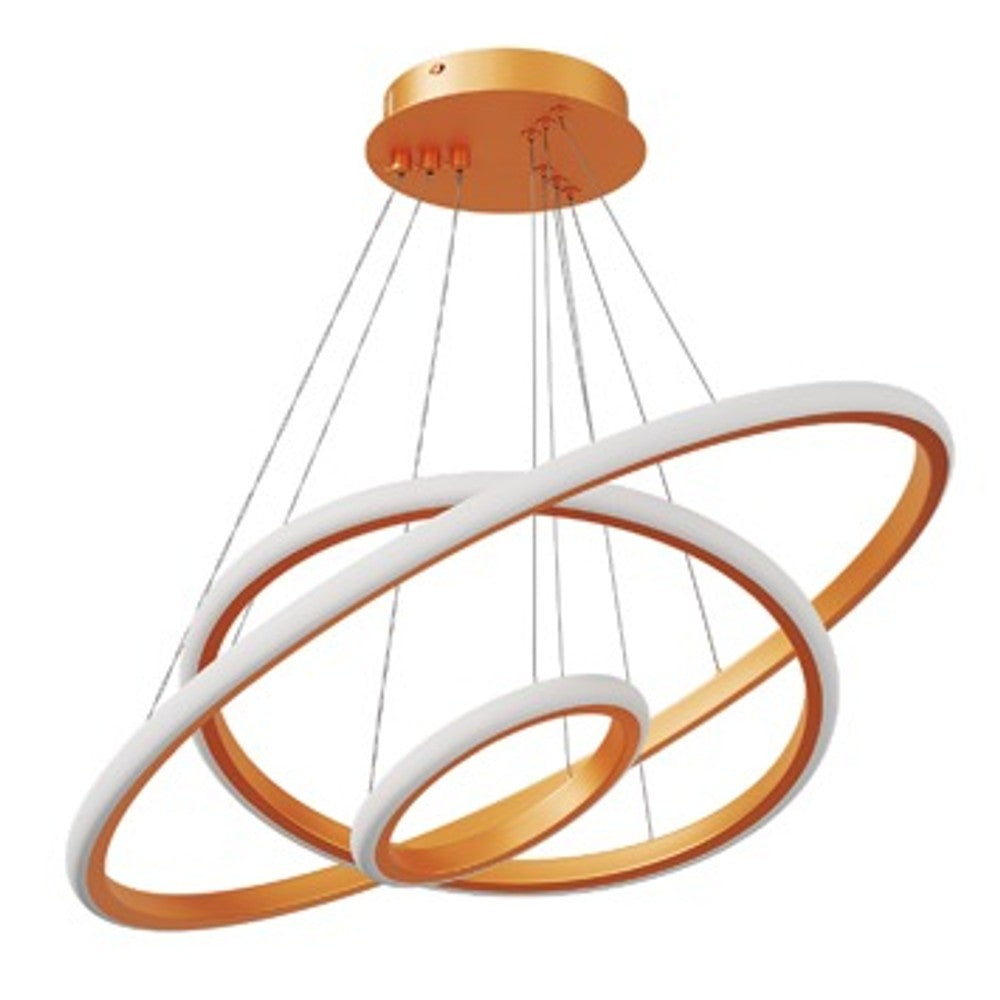 Pendente LED Hevvy Horizon Rings 3 Aros 62W Dourado 