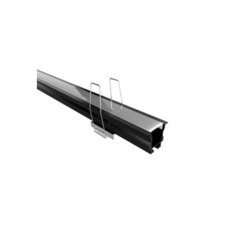 Perfil Embutir LM1318 Embutir 3 metros Preto / Branco 12mm Luminatti 