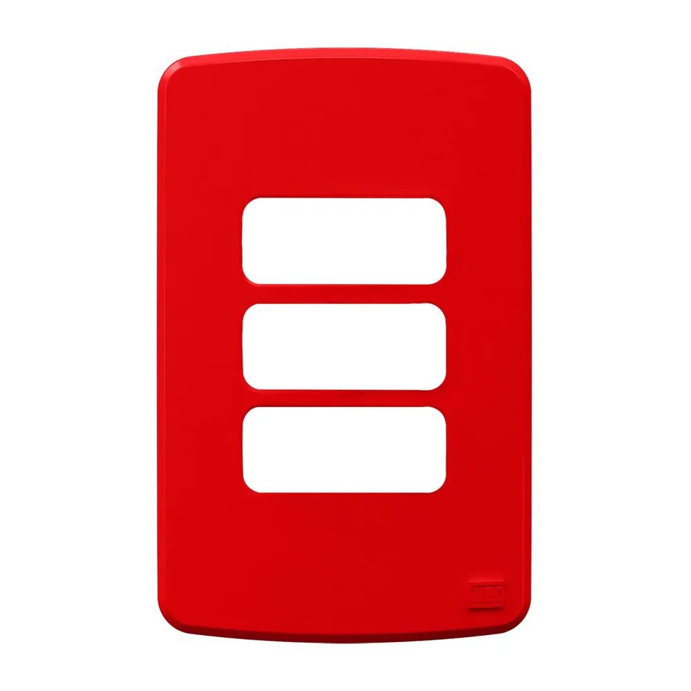 Placa 2x4 3 Postos Separados Vermelho Composé WEG