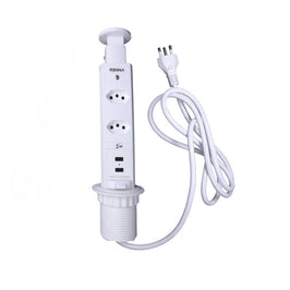 TORRE DE TOMADA COM 2 TOMADAS 16A E 2 USB BRANCA PIX
