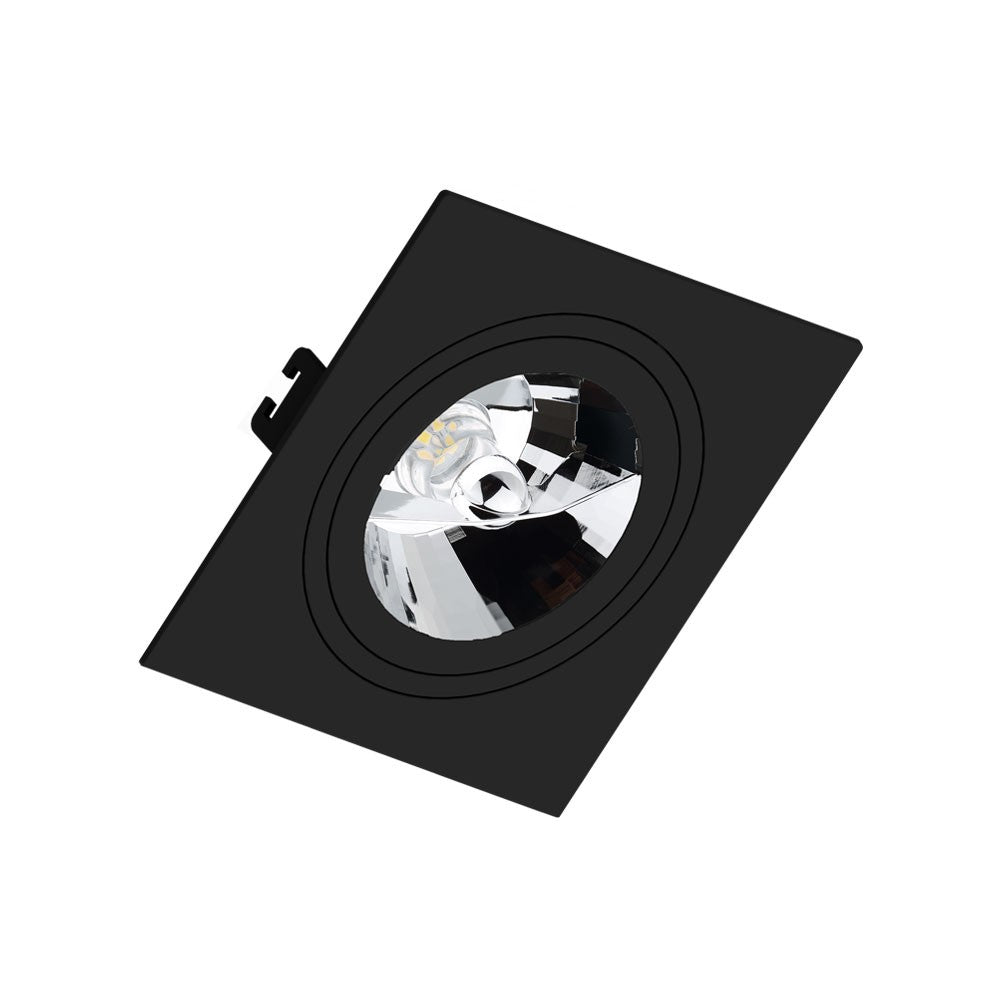 Spot Embutir Quadrado SAVE ENERGY Preto AR111 170x170x35mm