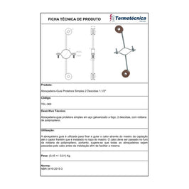 Abraçadeira Guia Simples 2 Descidas 1.1/2 Polegada Termotecnica TEL0360YT