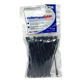 Abraçadeira Nylon 100X2,5 Preto 100 Peças T18R Hellermann