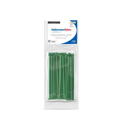 Abraçadeira Nylon 150x3,5 Verde 100 Peças T30R Hellermann