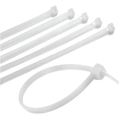 Abraçadeira de Nylon 100mm x 2,5mm Branca 100 Peças Inluss