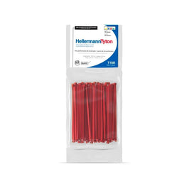 Abraçadeira de Nylon 100x2,5mm Vermelha 100 Peças T18R Hellermann