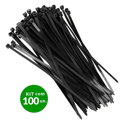 Abraçadeira de Nylon 200x2,5 mm Preto 100 Peças Inluss