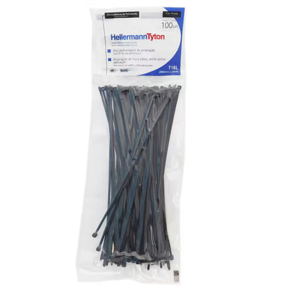 Abraçadeira de Nylon 200x2,5mm Preta 100 Peças T18L Hellermann