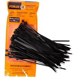 Abraçadeira de Nylon 200x4,5 mm Preto 100 Peças INLUSS