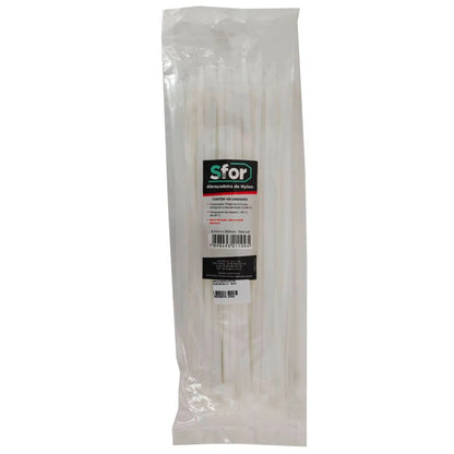 Abraçadeira de Nylon 300x4,5 Branco 100 Peças Inluss