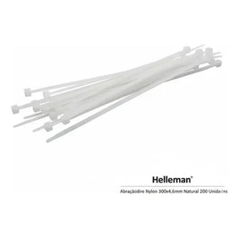 Abraçadeira de Nylon 300x4,6mm Branco 200 Unidades Hellermann