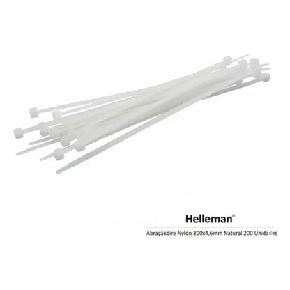 Abraçadeira de Nylon 300x4,6mm Branco 200 Unidades Hellermann