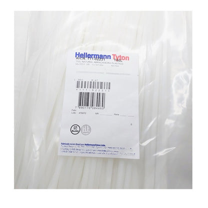 Abraçadeira de Nylon 390X4,6 Branco 200 Peças T50L Hellermann