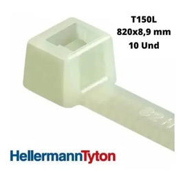 Abraçadeira de Nylon 820x8,9mm Branca T150L Hellermann 50 Peças