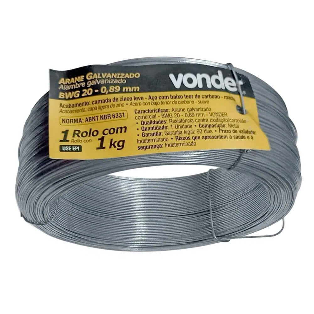 Arame Galvanizado 20 BWG Rolo com 1 KG