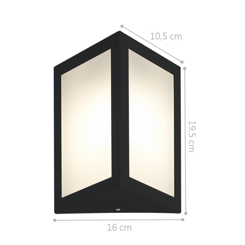 Arandela Fabrica da Luz 1575 Preto Triangular 23x23 1 E27