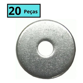 Arruela Lisa 1/4 Aço Zincado Jomarca com 20 Peças