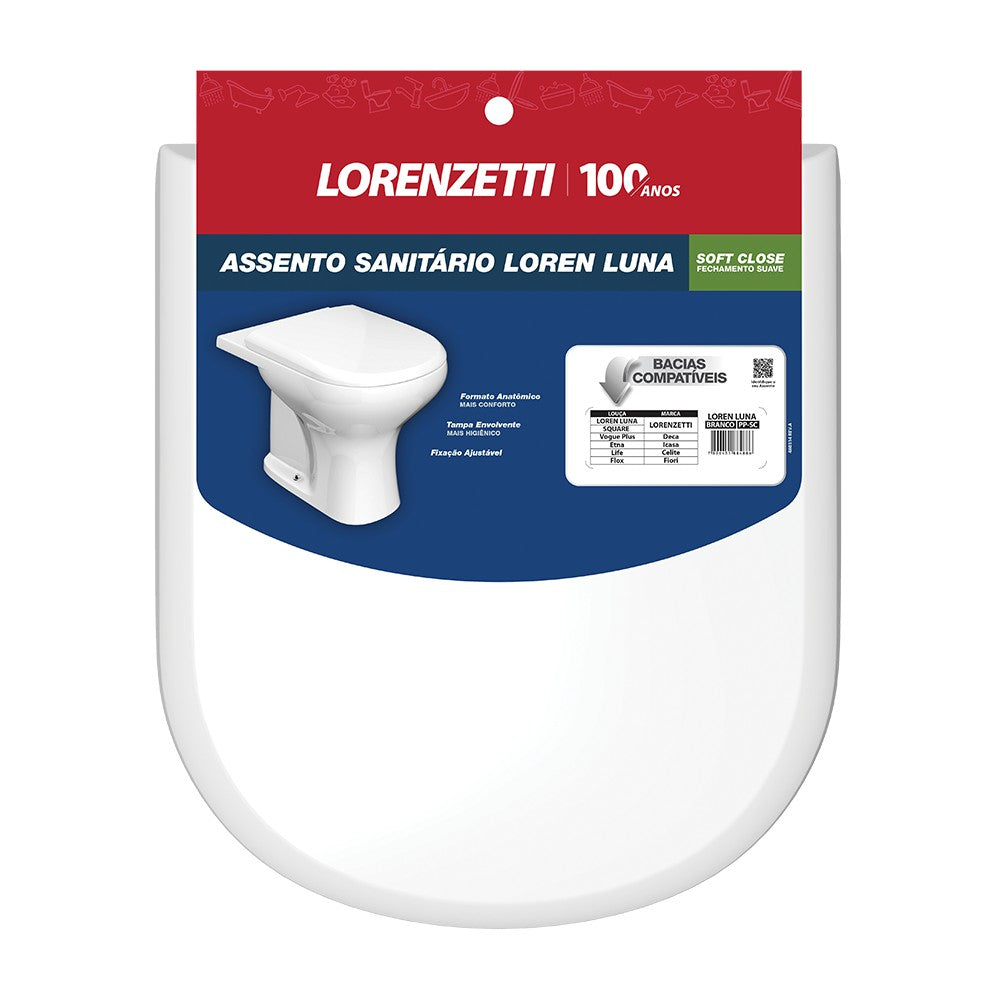 Assento Sanitário LorenLuna Soft Close Branco Lorenzetti