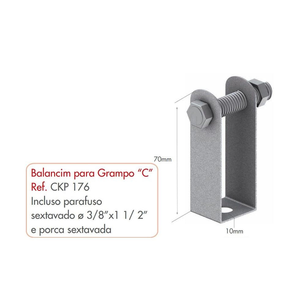 Balancim para Grampo C Chapa 16 para Perfilado