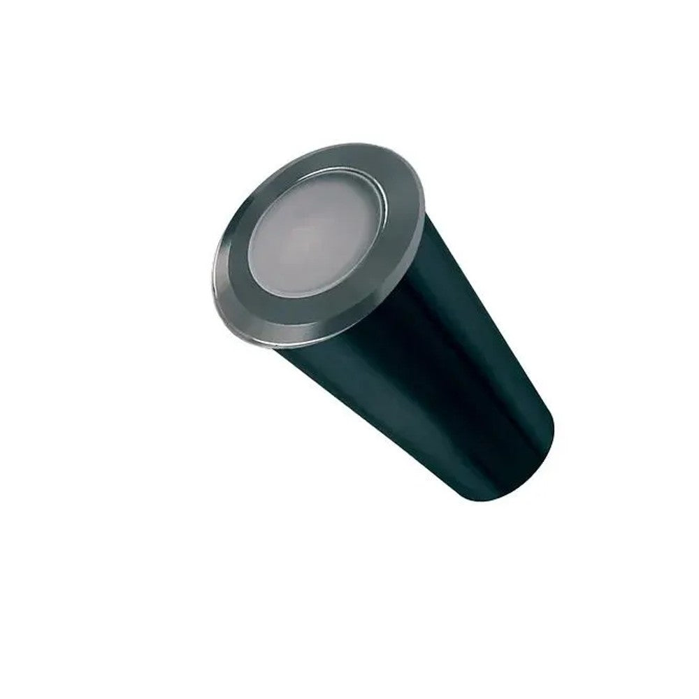 Balizador LED Solo 1W 3000K Embutir Redondo Grafite Cromado Luminatti 2 Peças