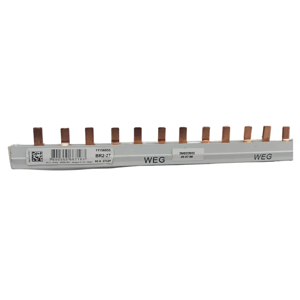 Barramento Fase DIN Bifásico 2x27 80A 1m WEG