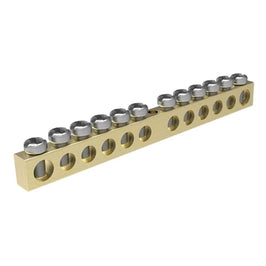 Barramento Neutro Terra 2 Furos 6mm e 10 Furos 5mm Soprano