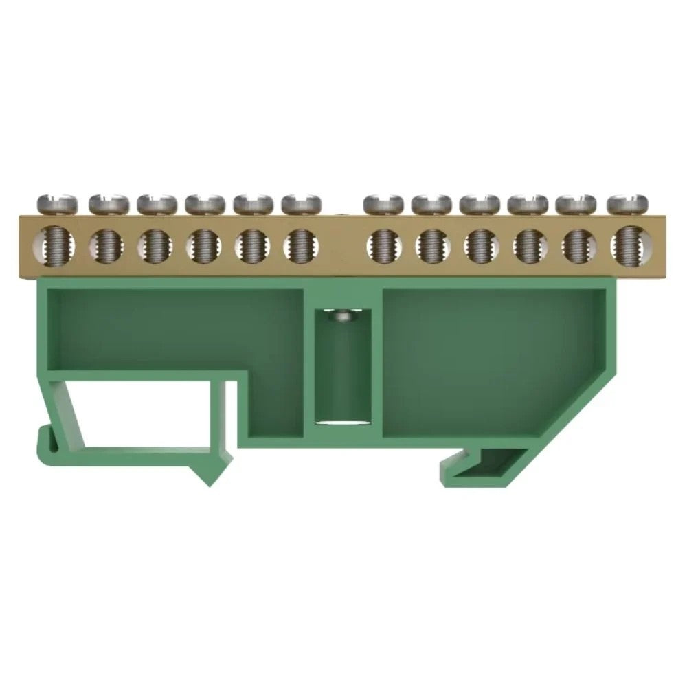 Barramento Terra 12 Terminais Verde Soprano