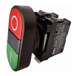 Botão Duplo 1NA+1NF Verde/Vermelho Margirius