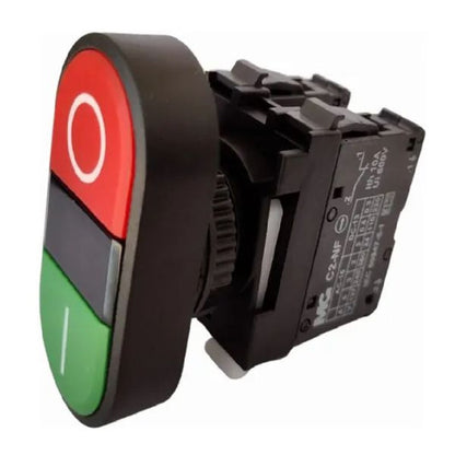 Botão Duplo 1NA+1NF Verde/Vermelho Margirius