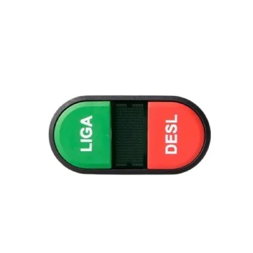 Botão Duplo Liga/Desliga 1NA+1NF com Visor Verde Margirius