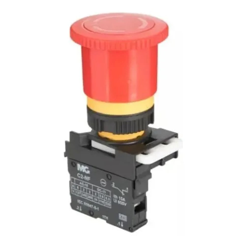 Botão de Emergência Longo Girar 1NF Vermelho Margirius