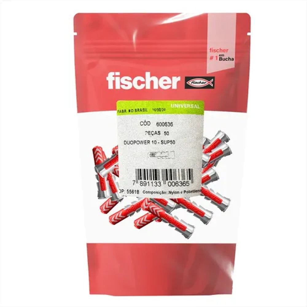 Bucha Nylon DuoPower 10 Fischer Pacote