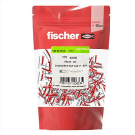 Bucha Nylon DuoPower 6 mm com Parafuso Fischer 100 Unidades