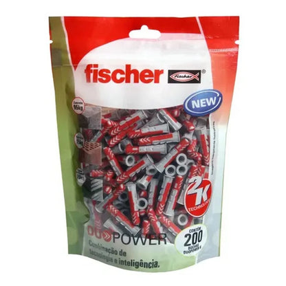 Bucha Nylon DuoPower 6mm Fischer 200 Unidades