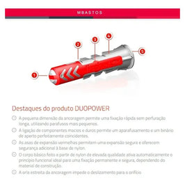 Bucha Nylon DuoPower 6x30 Cartela 10 Peças Fischer