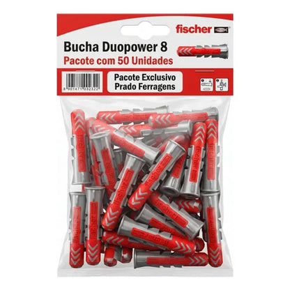 Bucha Nylon DuoPower 8 mm com 50 Peças Fischer