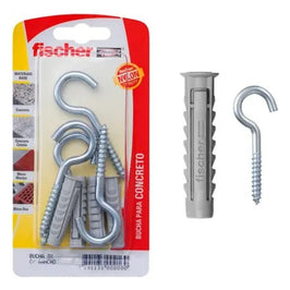 Bucha Nylon S- 6 com 4 Peças Gancho Fischer